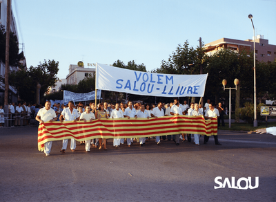 Manifestació per l'Independència de Salou, aprofitant la Diada del 11 de setembre de 1984