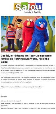 Cet été, le "Sésamo On Tour", le spectacle familial de PortAventura World, revient à Salou