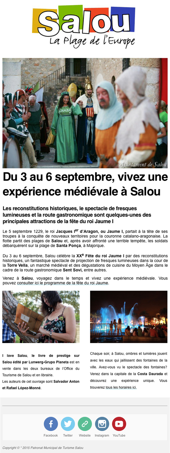 Du 3 au 6 septembre, vivez une expérience médiévale à Salou