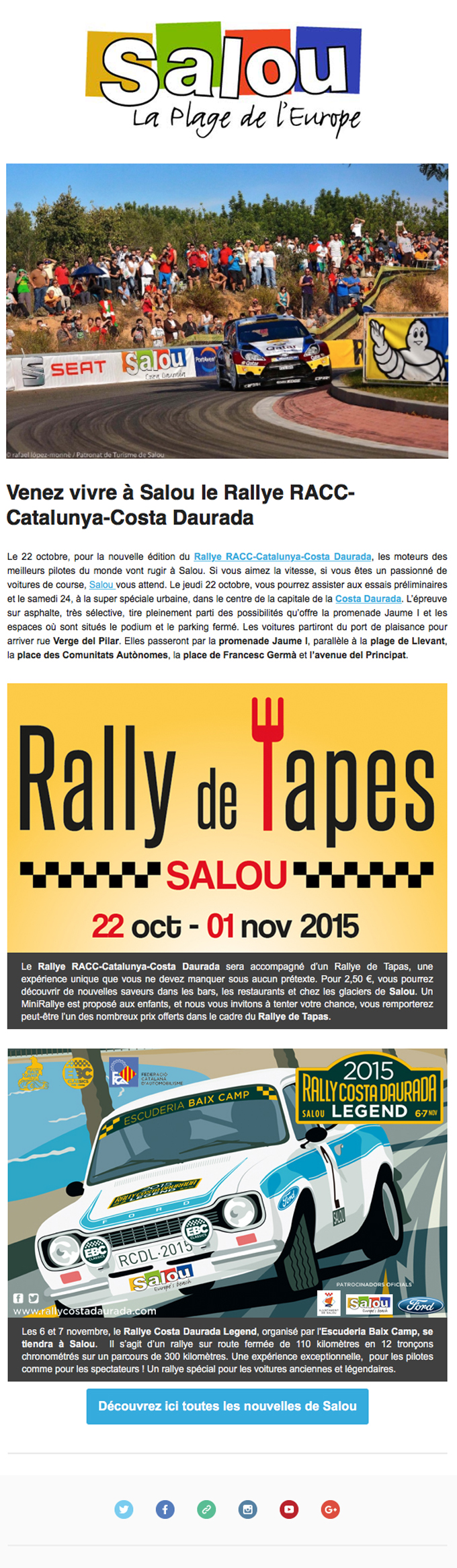Venez vivre à Salou le RallyeRACC Catalunya-CostaDaurada