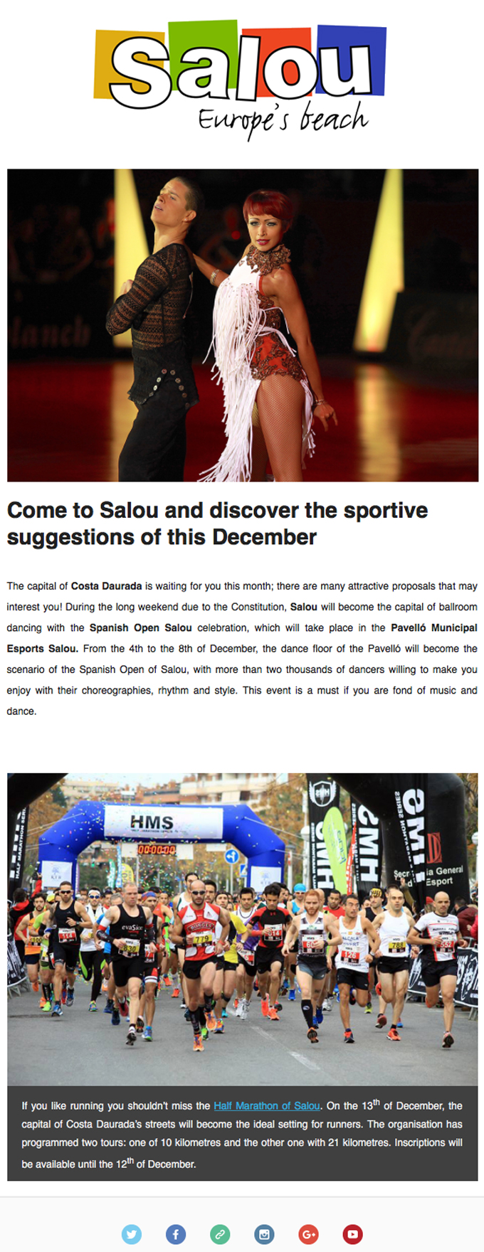 Come to Salou and discover the sportive suggestions of this December