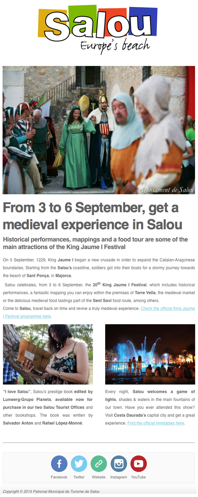 From 3 to 6 September, get a medieval experience in Salou