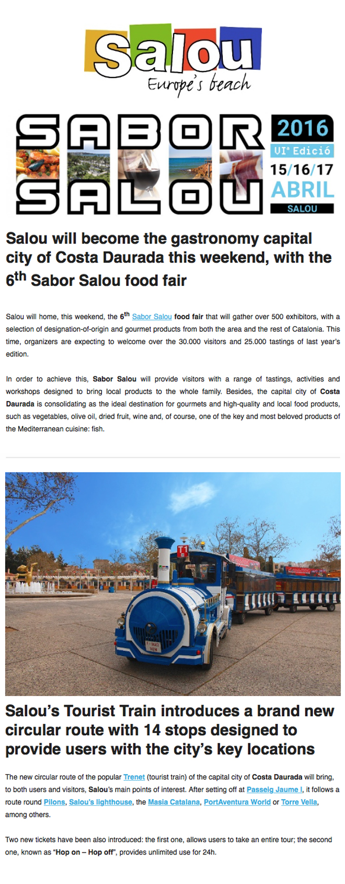 Salou will become the gastronomy capital city of Costa Daurada this weekend, with the 6th Sabor Salou food fair